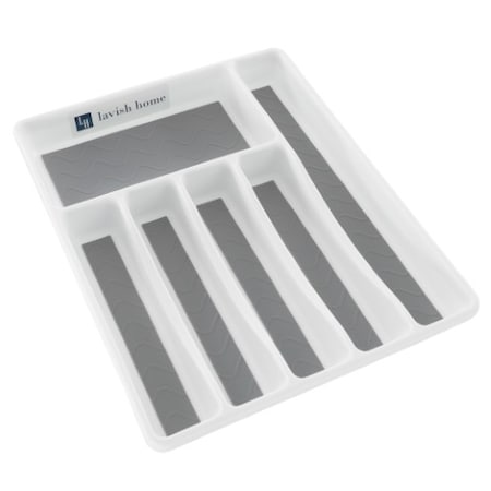 Hastings Home Silverware Drawer Organizer with 6 Sections and Nonslip Tray, Also Use for Desk and Office 161096THV